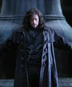 Men's Steampunk Gothic Leather Trench Coat Jacket Hugh Jackman Van Helsing Coat