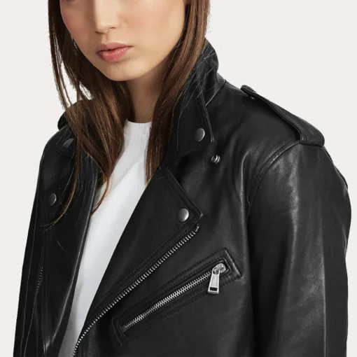 Women’s Lambskin Moto Leather Jacket