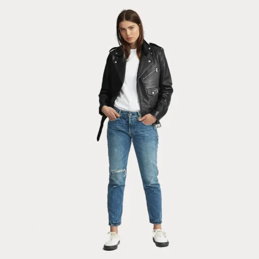 Women’s Lambskin Moto Leather Jacket