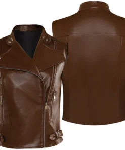 Maggie Rhee The Walking Dead Dead City Brown Leather Vest