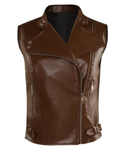 Maggie Rhee The Walking Dead Dead City Brown Leather Vest