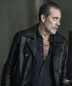 The Walking Dead City Jeffrey Dean Morgan Black Leather Jacket