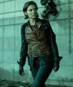 Maggie Rhee The Walking Dead Dead City Brown Leather Vest