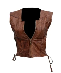 Women The Walking Dead Michonne Leather Vest