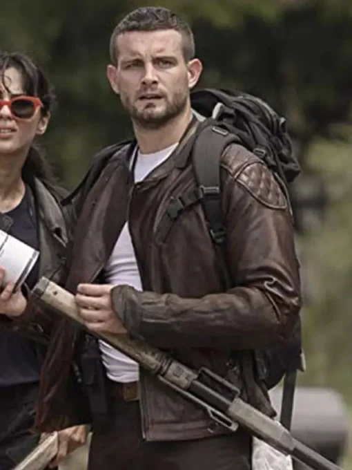 The Walking Dead Nico Tortorella Quilted Brown Leather Jacket