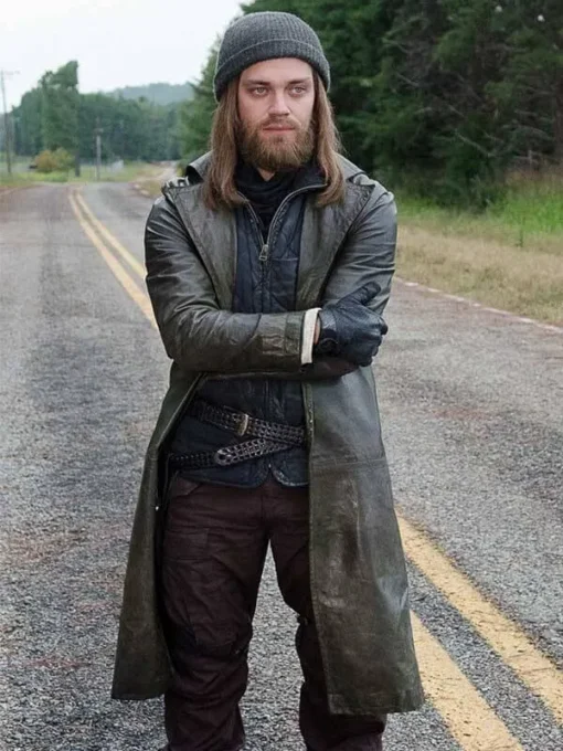 The Walking Dead Tom Payne Leather Trench Coat