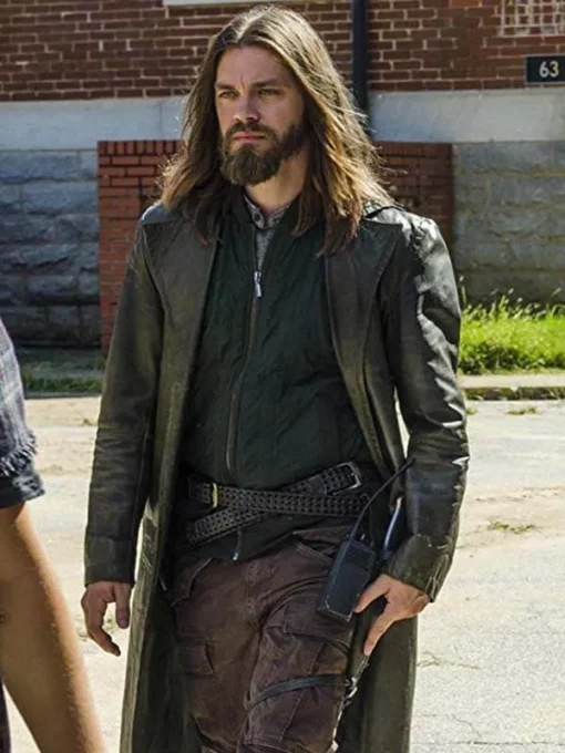 The Walking Dead Tom Payne Leather Trench Coat