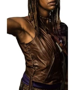 Women The Walking Dead Michonne Leather Vest