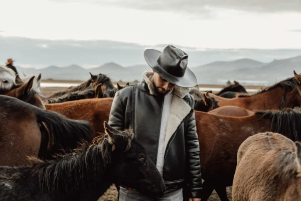 cowboy style western leather jacket